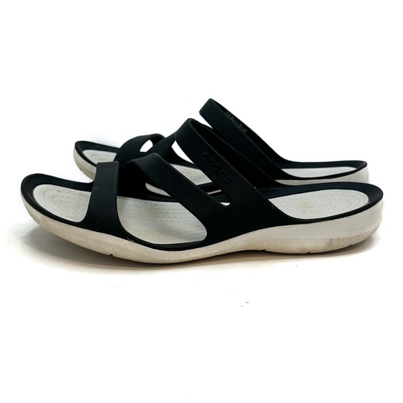 Crocs | Stillwater Strappy Sandal Black White Size US 5 - Picture 4 of 10